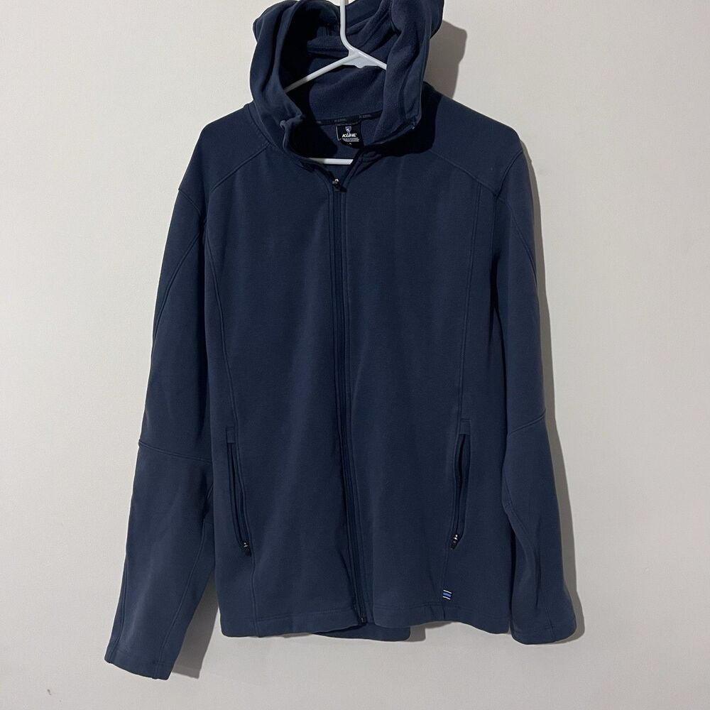 Kuhl Zip Up Hoodie Dark Blue Size L Sweatshirt Outdoors Hike Camp Warm